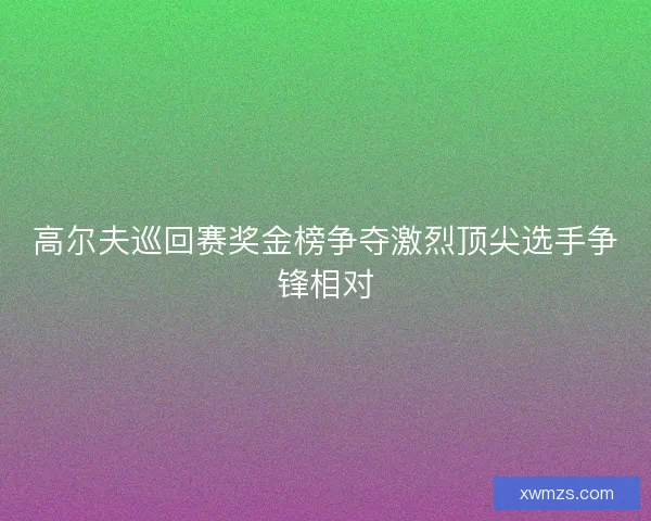 高尔夫巡回赛奖金榜争夺激烈顶尖选手争锋相对